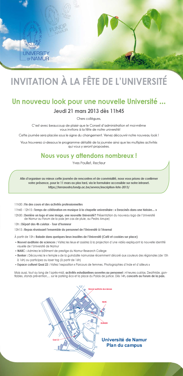 Invitation à la fête de l'Université