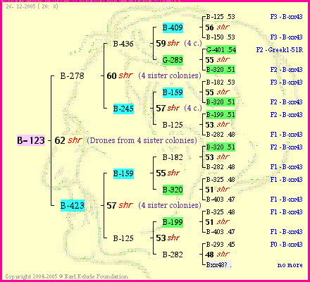 Pedigree of B-123 :
four generations presented