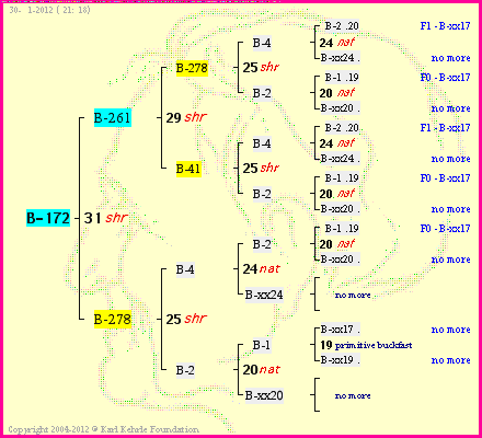 Pedigree of B-172 :
four generations presented