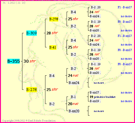 Pedigree of B-355 :
four generations presented