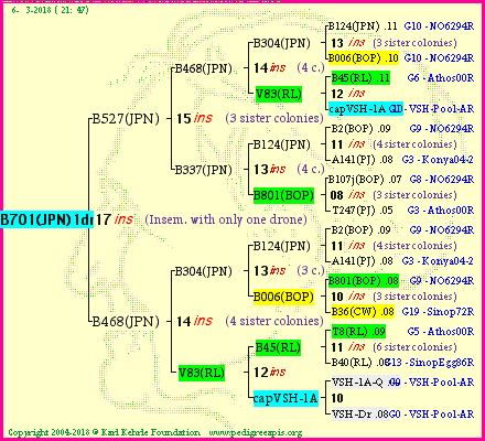 Pedigree of B701(JPN)1dr :
four generations presented<br />it's temporarily unavailable, sorry!