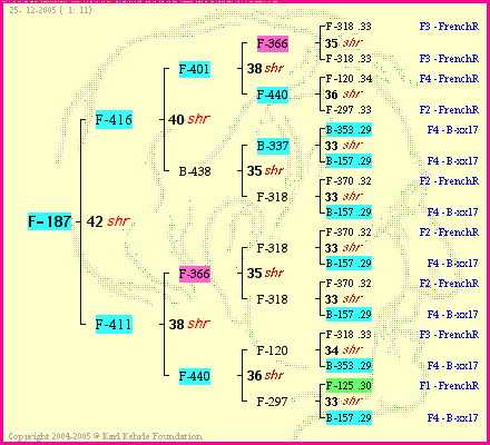 Pedigree of F-187 :
four generations presented