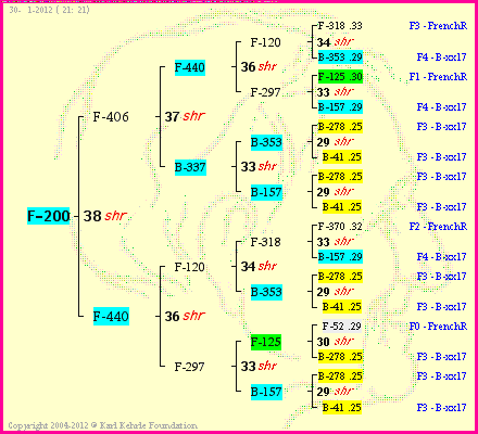 Pedigree of F-200 :
four generations presented