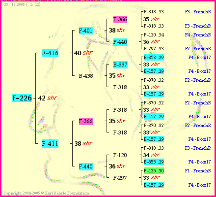 Pedigree of F-226 :
four generations presented