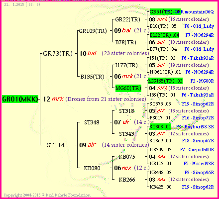 Pedigree of GR01(MKK) :
four generations presented