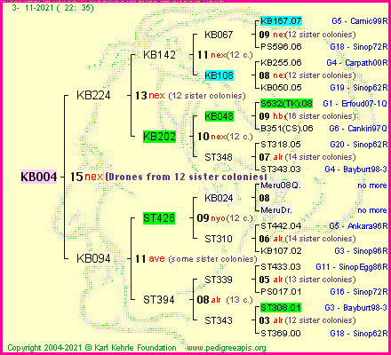 Pedigree of KB004 :
four generations presented
it's temporarily unavailable, sorry!