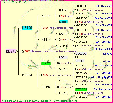 Pedigree of KB379 :
four generations presented
it's temporarily unavailable, sorry!