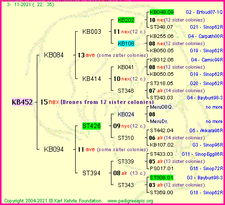 Pedigree of KB452 :
four generations presented
it's temporarily unavailable, sorry!