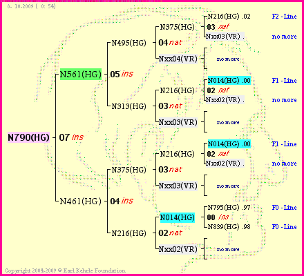 Pedigree of N790(HG) :
four generations presented