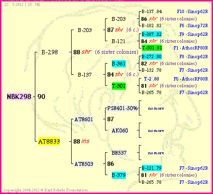 Pedigree of NBK298 :
four generations presented